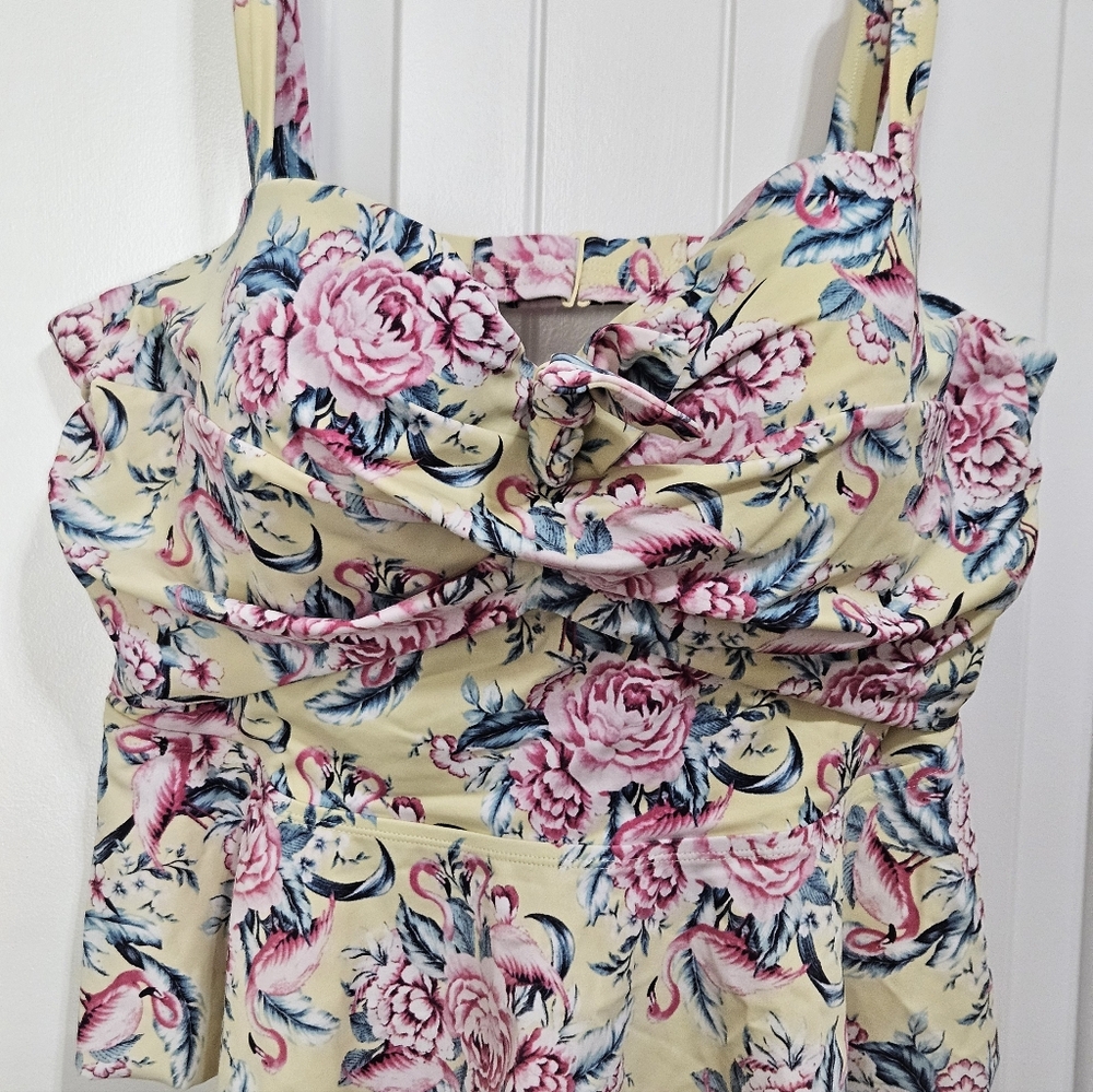 Torrid Yellow and Pink Tankini Top - Picture 3 of 11